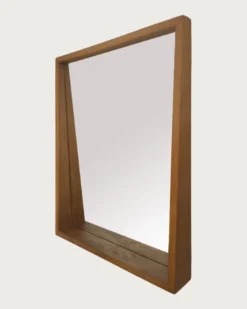 Rovio - grand miroir mural rectangulaire en bois de manguier