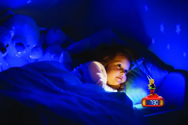 Réveil avec veilleuse astérix en 3d