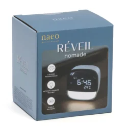 Réveil compact rechargeable 3 alarmes veilleuse température écran LED Naeo