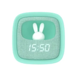 Réveil et veilleuse billy clock turquoise pour enfant - mob