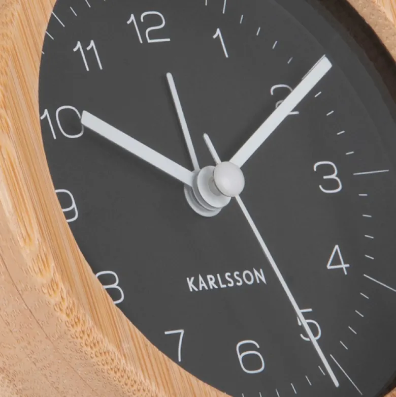 Réveil Neat Karlsson noir en bambou Rond