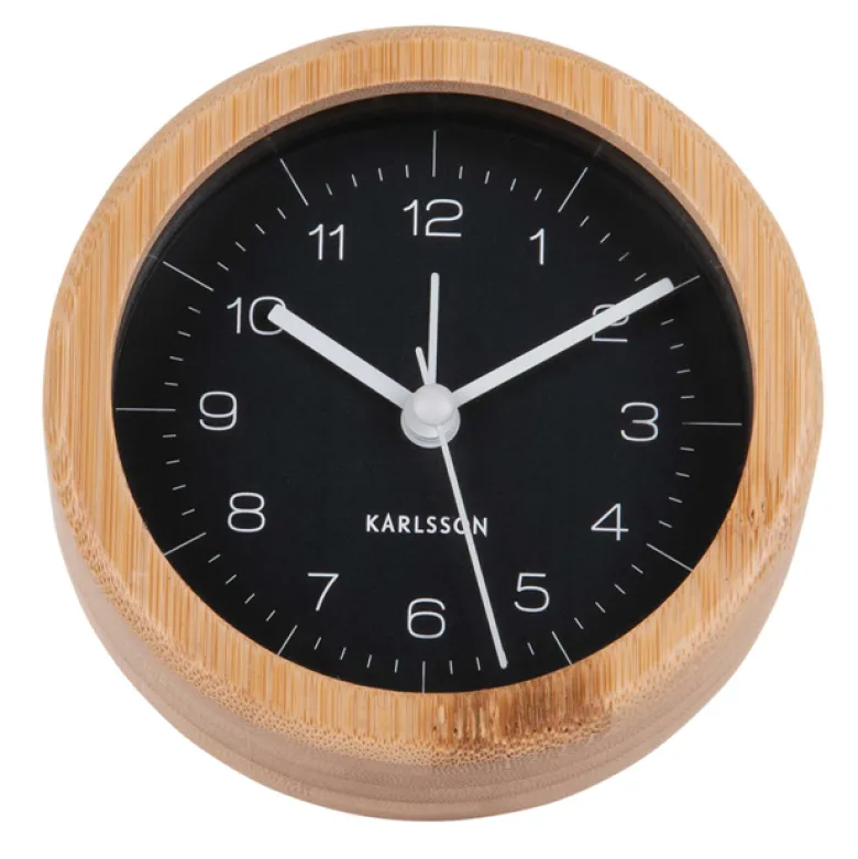 Réveil Neat Karlsson noir en bambou Rond