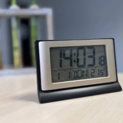 Réveil numérique radiopiloté, lcd, température, 13,9x9 cm