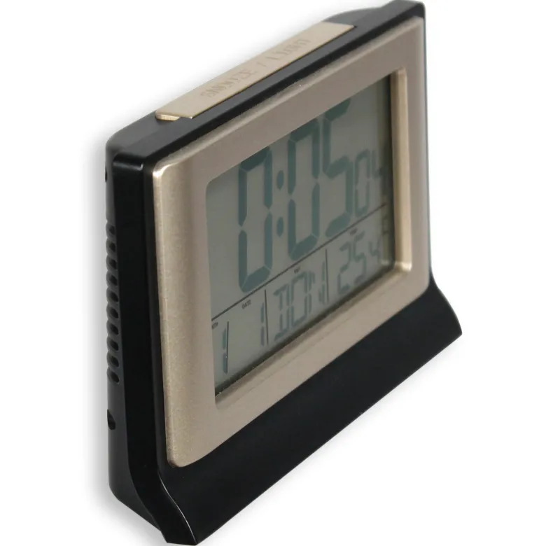 Réveil numérique radiopiloté, lcd, température, 13,9x9 cm
