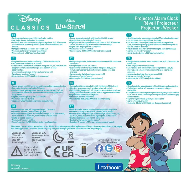 Réveil projecteur stitch