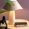 Réveil Rétro Flat Karlsson affichage led chargeur à induction coque en bois Gris