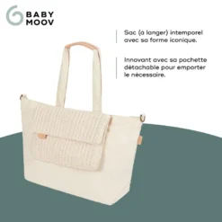 Sac à langer tote bag tendance bloom Beige