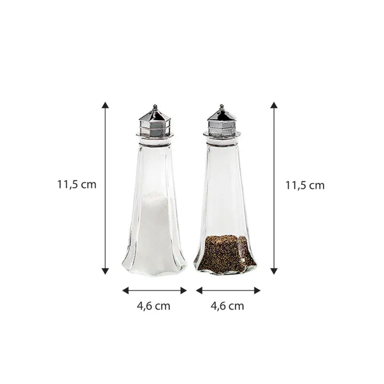 Salière et poivrière argent
