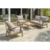 Salon de jardin 4 places en aluminium - marron