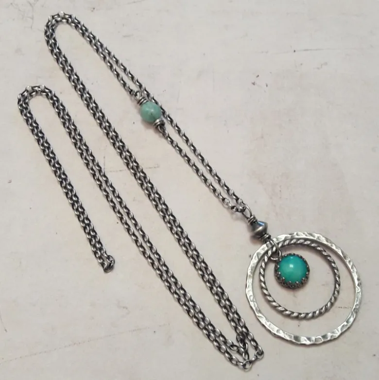 Sautoir kariri amazonite argent 925