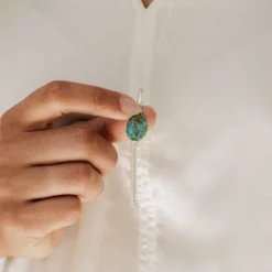 Sautoir turquoise argent