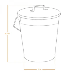 Seau à cendres 12l avec couvercle -