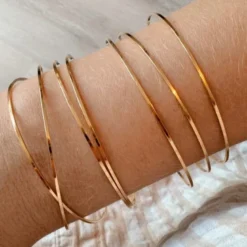 Semainier en laiton doré à l'or fin lisse (7 joncs)