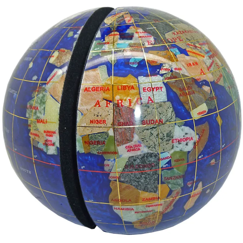 Serre livres globe 15 cm bleu navy nacré