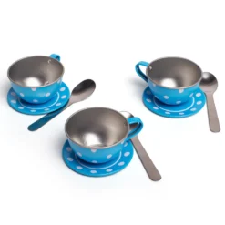 Service à thé à pois bleus