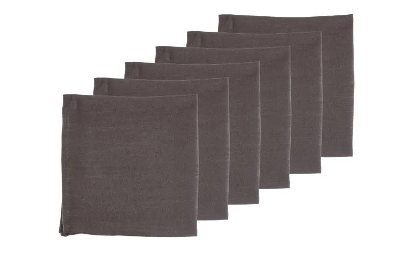 Serviette de table - lin et coton marron