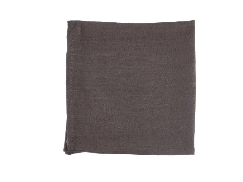 Serviette de table - lin et coton marron