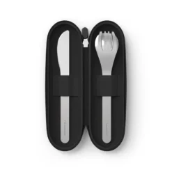 Set de couverts avec étui textile noir