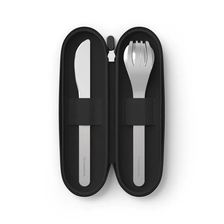Set de couverts avec étui textile noir
