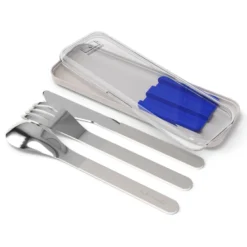 Set de couverts inox avec boîtier bleu