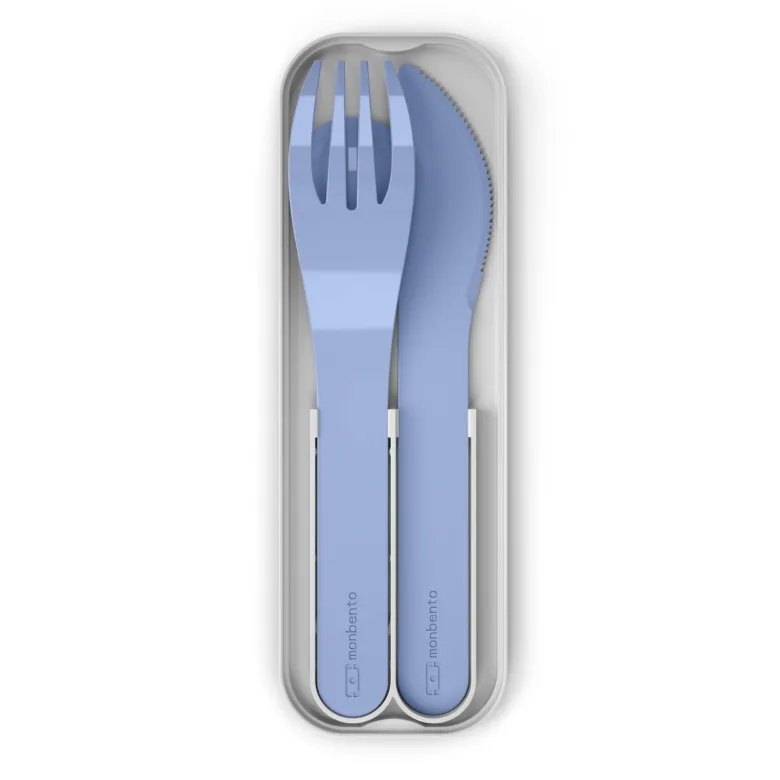 Set de couverts plastique végétal bleu