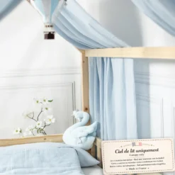 Set double ciel de lit cabane bleu