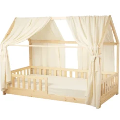 Set double ciel de lit cabane écru