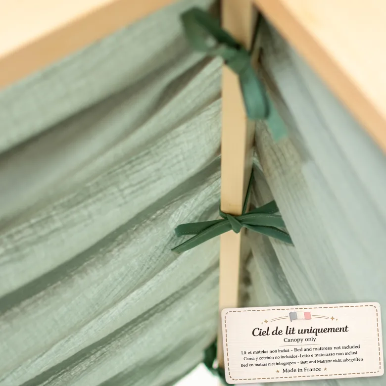 Set double ciel de lit cabane vert