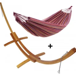 Set support bois avec hamac doublei violet