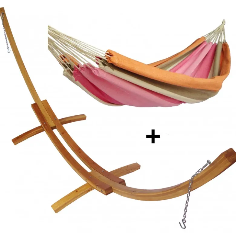 Set support bois avec hamac double résistant