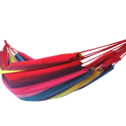 Set support en métal avec hamac double rouge
