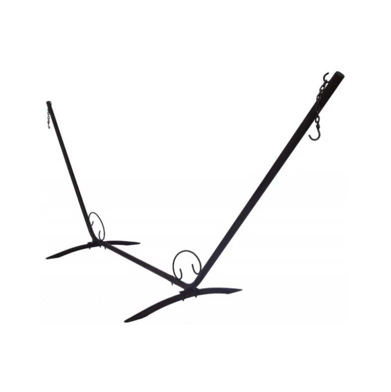 Set support en métal avec hamac double rouge