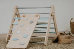 Set triangle pikler mur et rampe naturel Bois