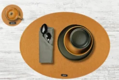 Sous-verre rond - feutre recyclé marron