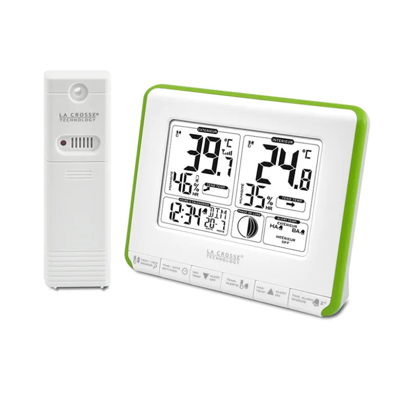 Station de temp, lune, alertes vert