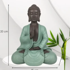 Statue bouddha méditation vert
