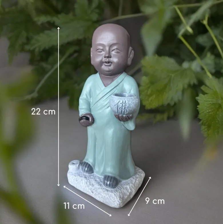 Statue bouddha porte encens aumone