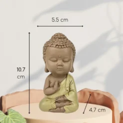 Statuette bouddha toge jaune