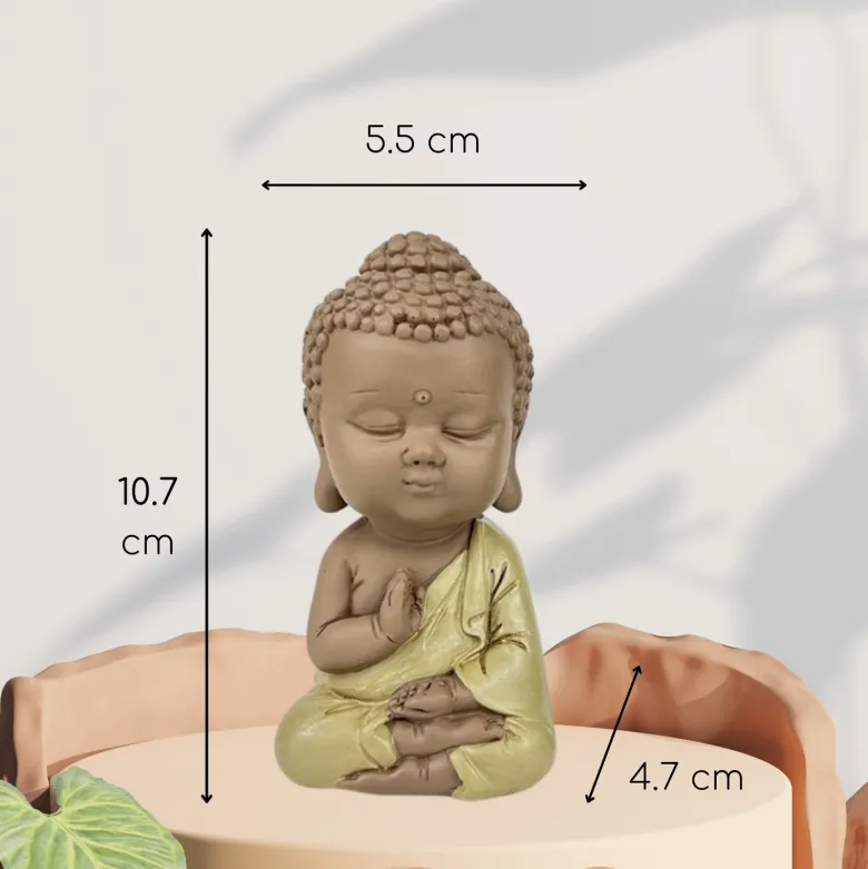 Statuette bouddha toge jaune