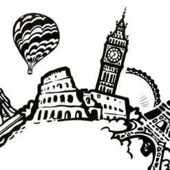 Sticker plat monde 60x60 cm