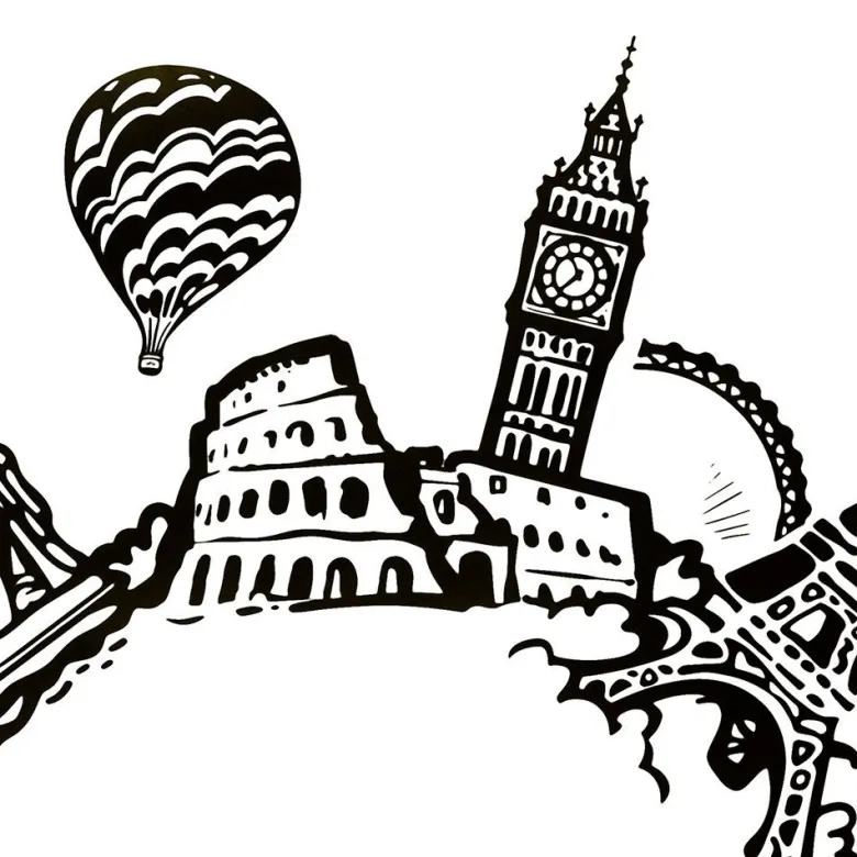 Sticker plat monde 60x60 cm