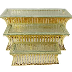 Supports à dessert dorés - lot de 3