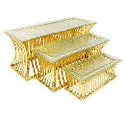 Supports à dessert dorés - lot de 3