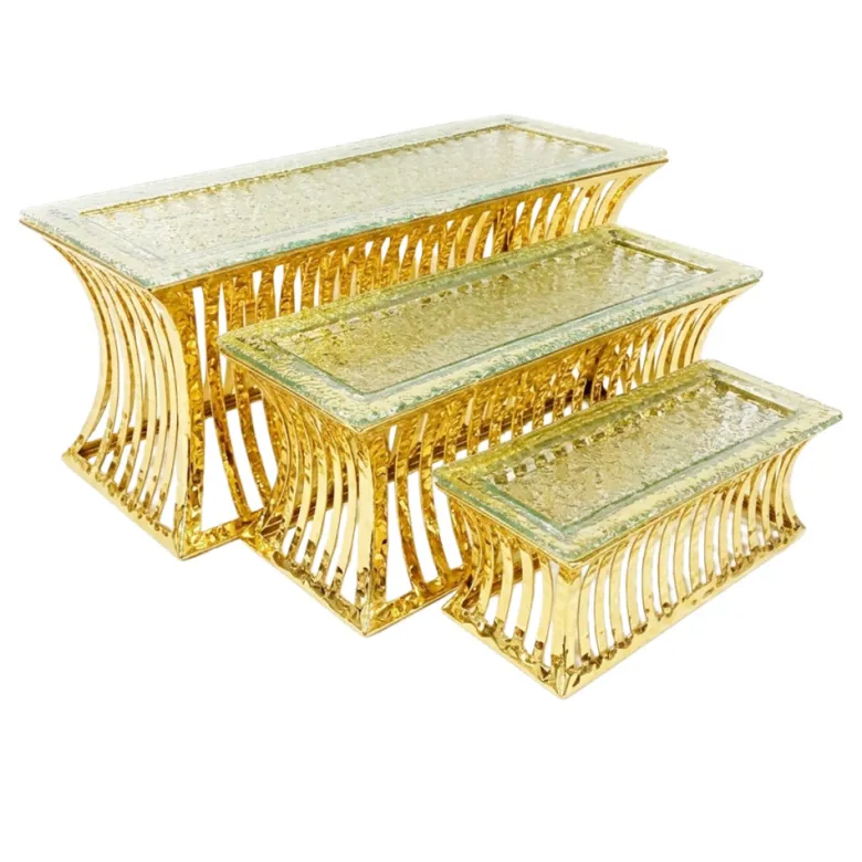Supports à dessert dorés - lot de 3