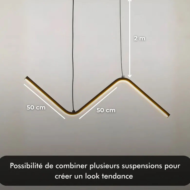 Suspension led - inoleds - ripple noir