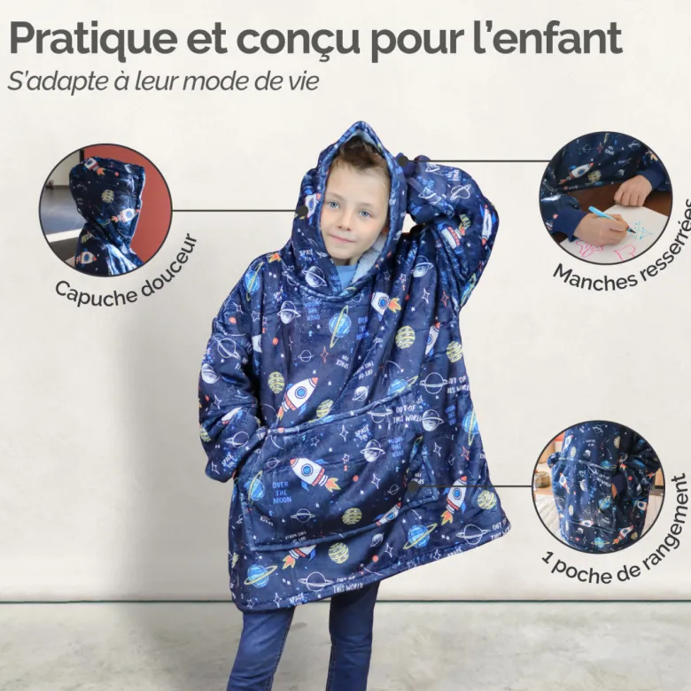 Sweat à capuche plaid - enfant