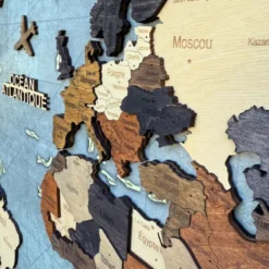 Tableau carte du monde 3d multicolor s