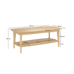 Table basse rectangulaire en bois clair - sadi