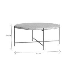 Table basse ronde en terrazzo et métal doré d81 cm mezzo