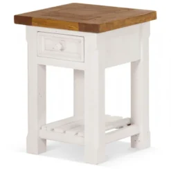 Table de chevet 1 tiroir bois blanc -